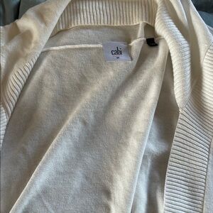 CAbi Cream Ribbed Cardigan Sweater